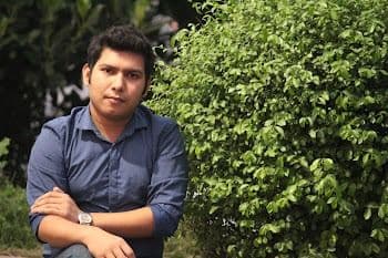 Faisal Tusher in a garden