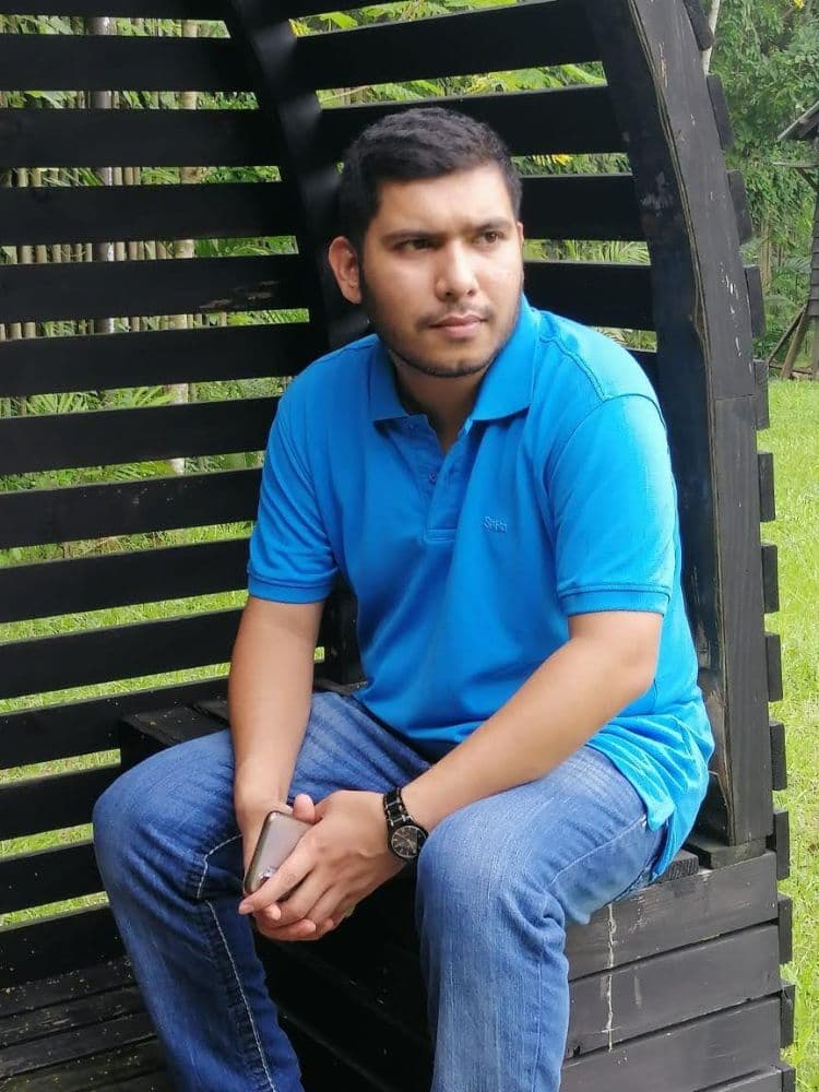Faisal Tusher on a bench